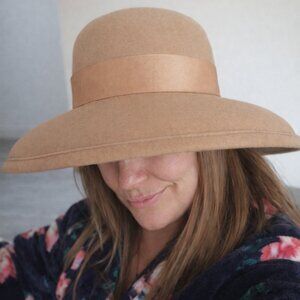Street Smart 100% Wool Wide Brim Hat • Camel Neutral • Moldable • Made in USA